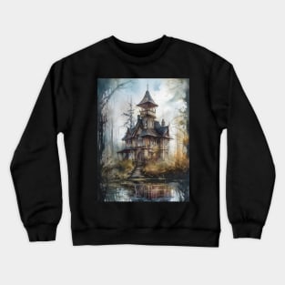 Gothic Futurism House in the Old Ancient Woods Crewneck Sweatshirt